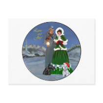 Westie & Scottie Christmas Carols Postcard