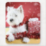 Westie Snowflake Holiday Design Mouse Pads