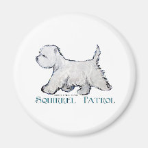 Westie Squirrel Patrol Fridge Magnet