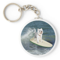 Westie Surfer Keychains