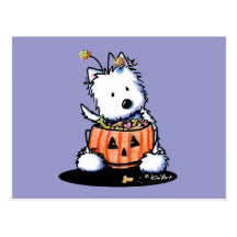 Westie Trick For Treat Post Card