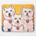 Westie trio mousepads