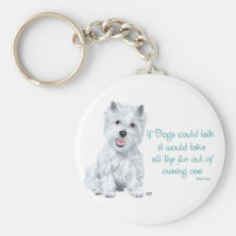 Westie Wisdom - If Dogs Could Talk Keychain