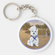 Westie with Sailboats Key Chain