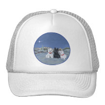 Westies and a Scottie Christmas Trucker Hats
