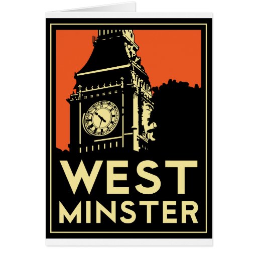 westminster retro art deco travel poster cards