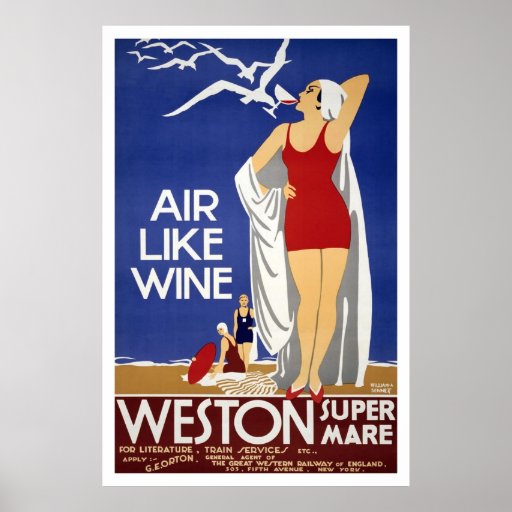 Weston-Super-Mare Vintage Travel Poster