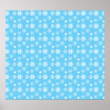 Wet snowflakes on blue poster