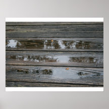 Wet Wood with puddles background image Poster