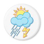 Wetter Sonne Regen Blitze weather sun rain Kühlschrankmagnet
