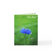 We've Moved! Bachelors Button Card