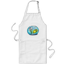 We've Moved funny cute goldfish fish tank cartoon Apron