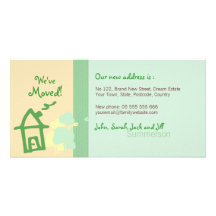 We've Moved Green & Beige pastels Photo Card