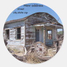 We've Moved New Address Round Stickers