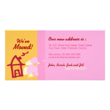 We've Moved Orange & Pink pastels Photo Card