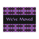 We've Moved purple and black fractal postcards