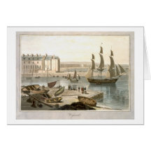 Weymouth Harbour, from 'A Voyage Around Great Brit Card