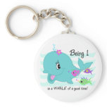 Whale 1st Birthday keychains