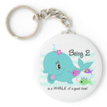 Whale 2nd Birthday keychains