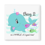 Whale 2nd Birthday magnets