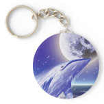 Whale and the moon key chain