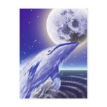 Whale and the moon post card
