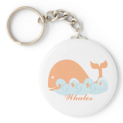 Whale and Waves Keychain by trennea