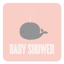 Whale Baby Shower Sticker