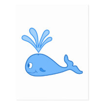 Whale, Blue. Postcard