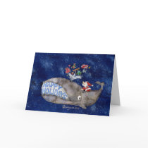 Whale Christmas Happy Holidays Card
