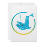 whale circle design invitations