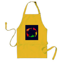 Whale Circle on Ocean Blue Background Aprons