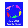Whale Circle on Ocean Blue Background