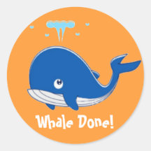 Whale Done! Round Stickers