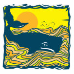 whale in the sunset design photo sculptures