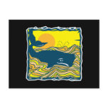 whale in the sunset design postcards