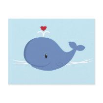 Whale love postcard