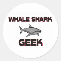 Whale Shark Geek Round Sticker
