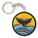 Whale Tail and Waves Keychain