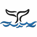 Whale Tail Outline embroidered shirts