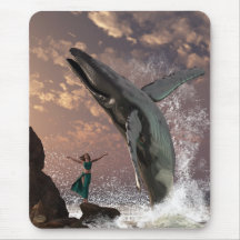 Whale Watcher Fantasy Mouse Pads