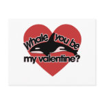 Whale you be my Valentine postcards