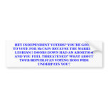 WHAT ABOUT YOUR REPUBLICAN VOTING BOSS? bumper stickers
