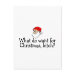 What Do You Want For Christmas Bitch postcards