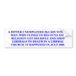 WHAT DOES A REPUBLICAN GUN & RELIGION CLINGER DO? BUMPER STICKER