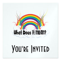 WHAT DOES IT MEAN? DOUBLE RAINBOW PERSONALISED INVITATION