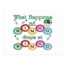 What Happens at Bingo Postcard