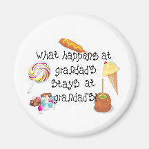 What Happens at Grandad's STAYS at Grandad&ap Refrigerator Magnet