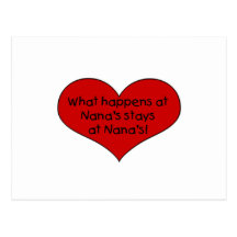 What happens at Nana's stays Postcard