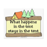 What Happens In The Tent Stays In The Tent postcards